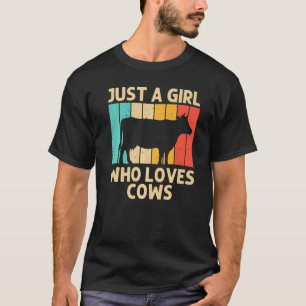 Cow For Girls Kids Farm Animal Cow  Dairy Farmer T-Shirt