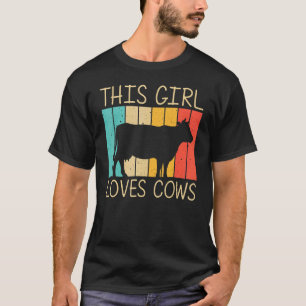 Cow For Girls Kids Farm Animal Cow Dairy Farmer T-Shirt