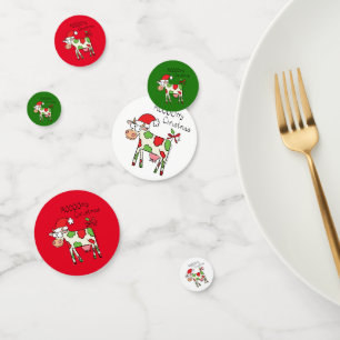 Cow Funny Cartoon Christmas Holiday Confetti