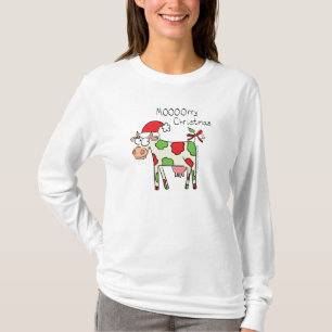 Cow Funny Cartoon Christmas Holiday T-Shirt