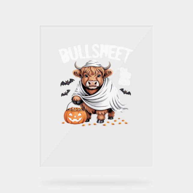 Cow Funny Halloween Spooky Animal Lovers Essential Acrylic Sign (Front)