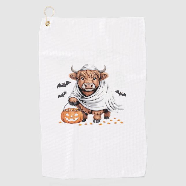 Cow Funny Halloween Spooky Animal Lovers Essential Golf Towel (Front)