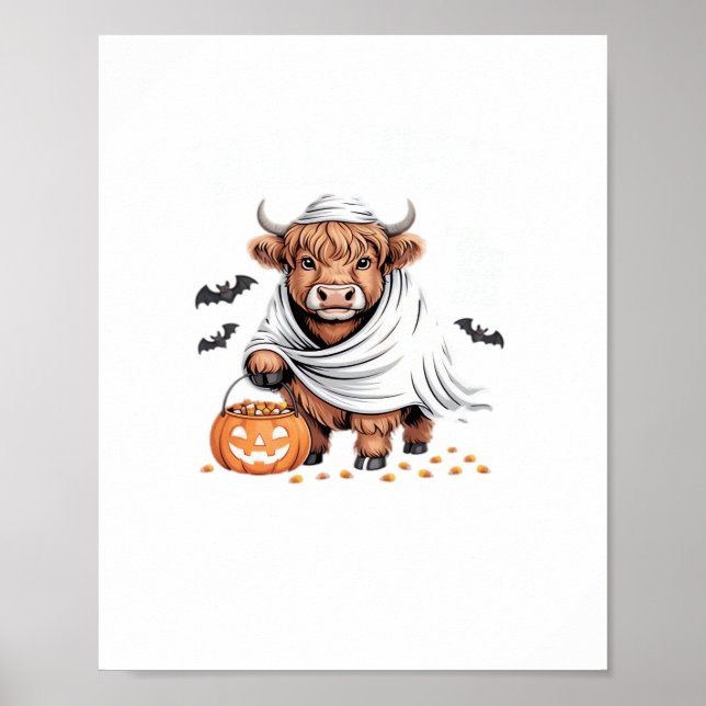 Cow Funny Halloween Spooky Animal Lovers Essential Poster (Front)