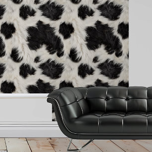 Cow Fur Black white spots  Wallpaper