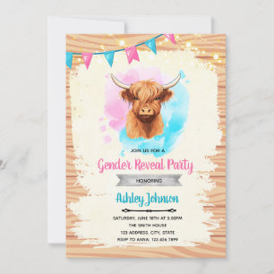 Cow gender reveal invitation
