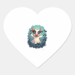 Cow Ghost Boo-levard Heart Sticker