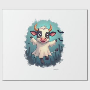 Cow Ghost Boo-levard Wrapping Paper
