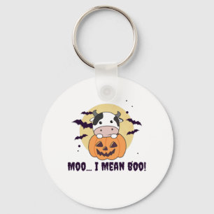 Cow Ghost Cute Kawaii Halloween Moo I Mean Boo Key Ring