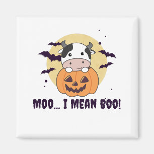 Cow Ghost Cute Kawaii Halloween Moo I Mean Boo Magnet