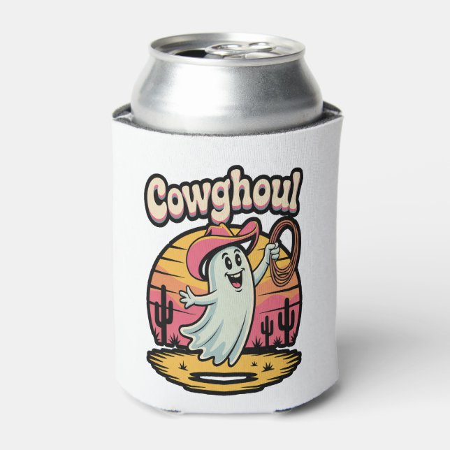 Cow Ghoul Halloween Spooky Can Cooler (Can Front)