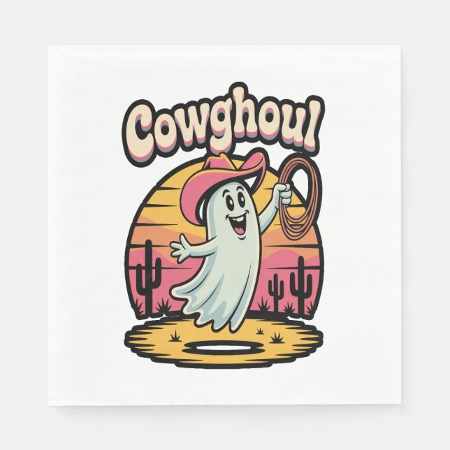 Cow Ghoul Halloween Spooky Napkin (Front)