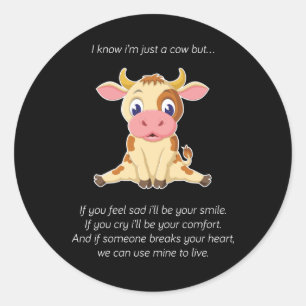 Cow Gift   An Cow Lovely Face Cow Lover Gift Classic Round Sticker