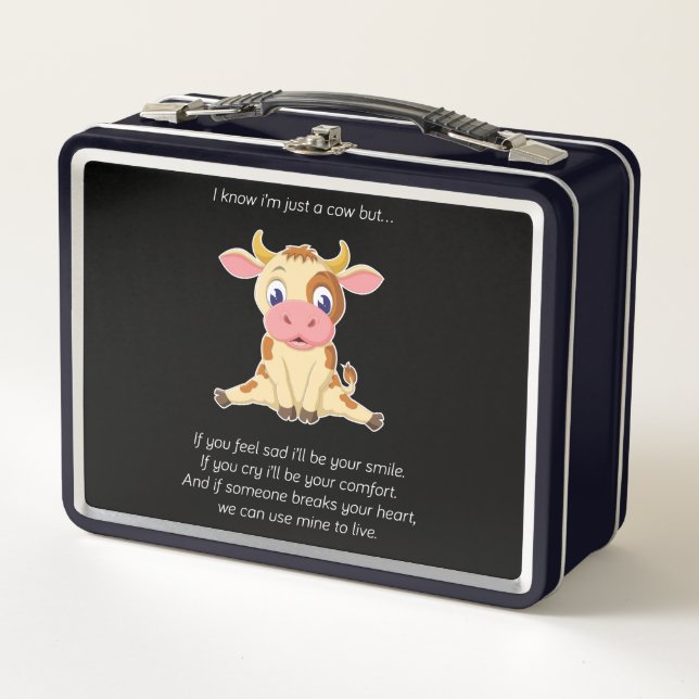 Cow Gift | An Cow Lovely Face Cow Lover Gift Metal Lunch Box (Front)