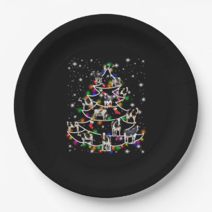 Cow Gift   Christmas Xmas Hat Cow Lover Gift Paper Plate