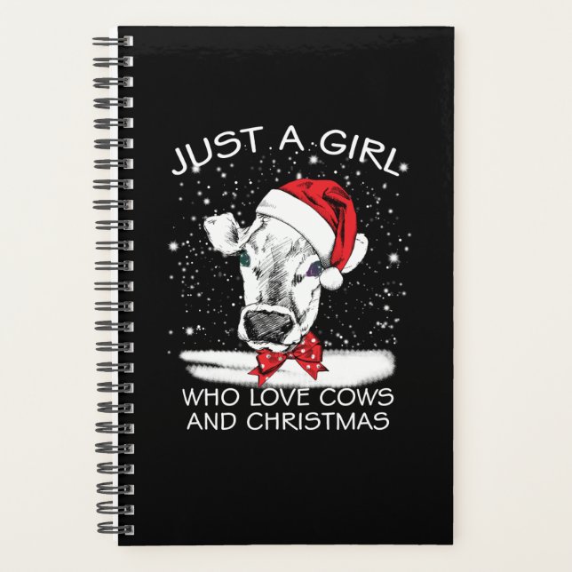 Cow Gift | Just A Girl Who Love Cows And Christmas Planner (Front)