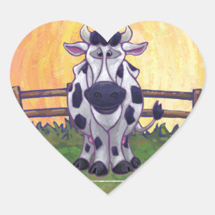 Cow Gifts & Accessories Heart Sticker