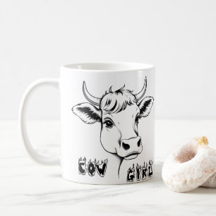 Cow Girl , Funny Cow Illustration Coffee Mug