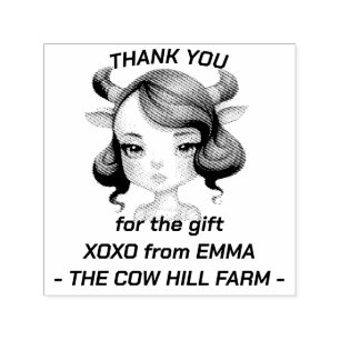 Cow girl Party Self-inking Stamp