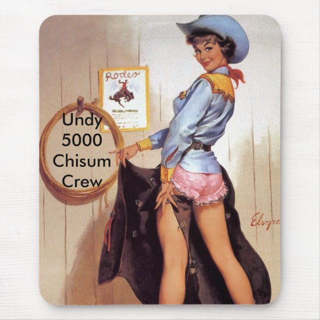 Cow girl pinup mousepad (Front)