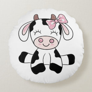 Cow Girl Round Cushion