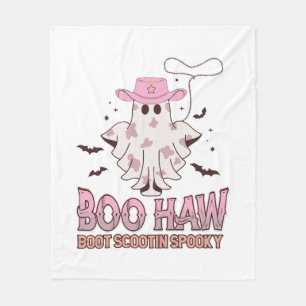 Cow girl Spooky Funny Western Halloween Fleece Blanket