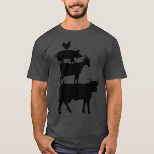 Cow Goat Pork Chicken Farmer Animal Country T-Shirt