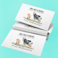Cow Grass-fed Farming Farm Watercolor