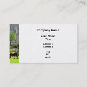 Cow Grazing in Pasture in Spring - Platinum Finish Business Card