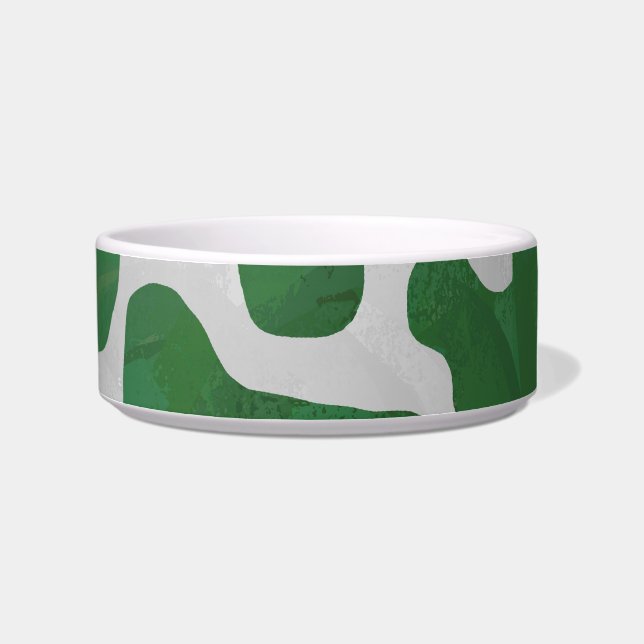 Cow Green and White Print Bowl (Right)