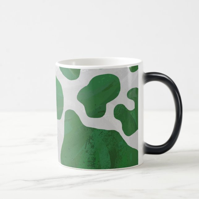 Cow Green and White Print Magic Mug (Right)