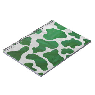 Cow Green and White Print Notebook