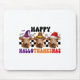 Cow Hallothanksmas Halloween Thanksgiving Christma Mouse Pad