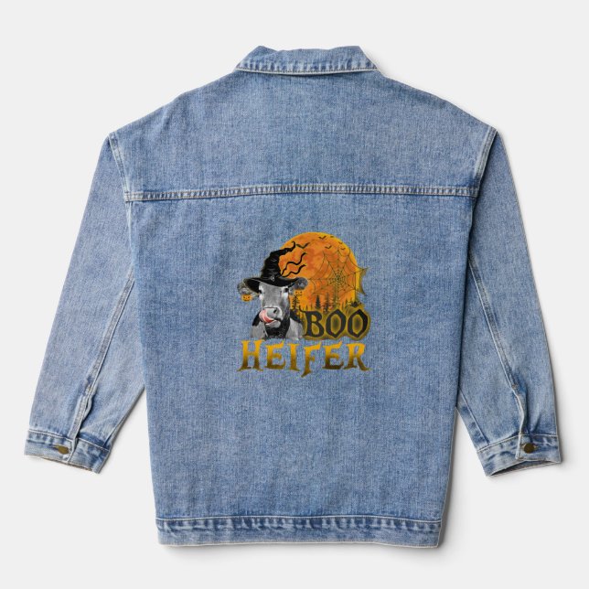Cow Halloween Denim Jacket (Back)