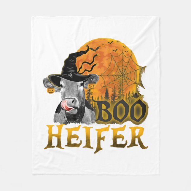 Cow Halloween Fleece Blanket (Front)