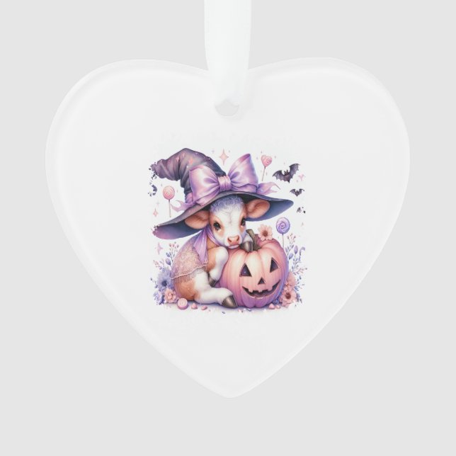 Cow Halloween Square Ornament (Front)