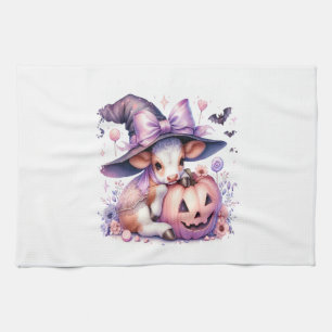 Cow Halloween Square Tea Towel