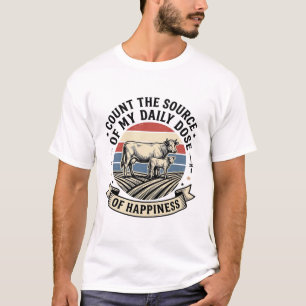 Cow Happiness Vintage Farm Vector Shirt Design_1