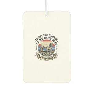 Cow Happiness Vintage Farm Vector Shirt Design_1 Car Air Freshener