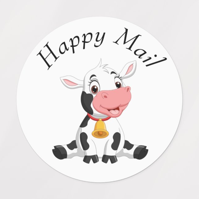 Cow Happy Mail  Labels (Design 3)