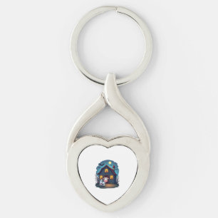 Cow & Haunted Barn Key Ring