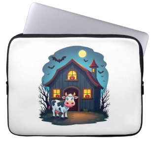 Cow & Haunted Barn Laptop Sleeve