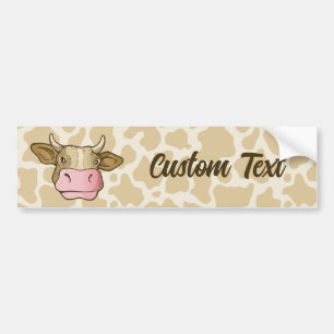 Cow Head Bumper Sticker