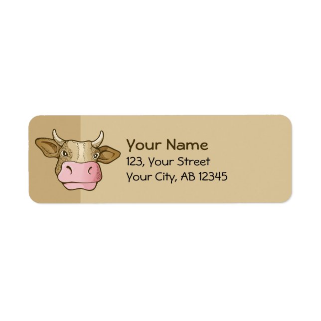 Cow Head Label Return Address Label (Front)