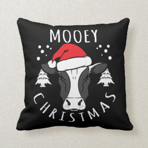 Cow Head Mooey Christmas Cushion