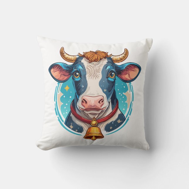 Cow head portrait cushion (Front)