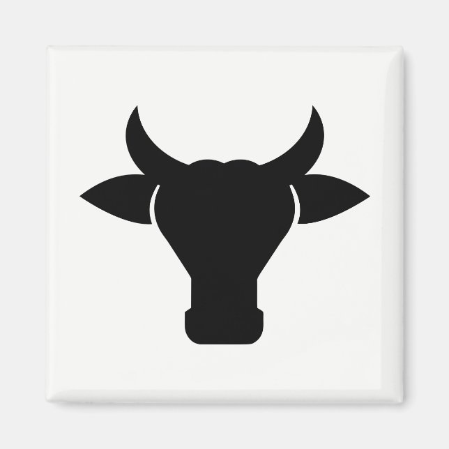 Cow Head Silhouette Magnet (Front)