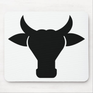 Cow Head Silhouette Mouse Pad