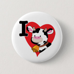 Cow Heart 6 Cm Round Badge