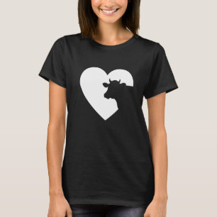 Cow  Heart For A Girl Who Loves Cows Farm Cattle H T-Shirt