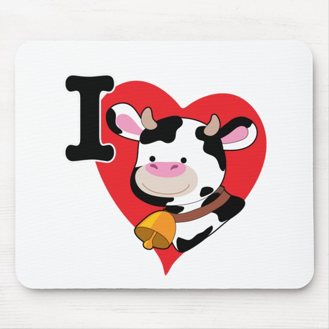 Cow Heart Mouse Pad (Front)